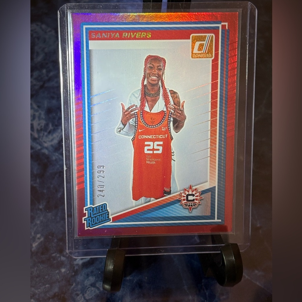 Saniya Rivers Basketball Card Rated Rookie Red Holo Connecticut Sun 240/299